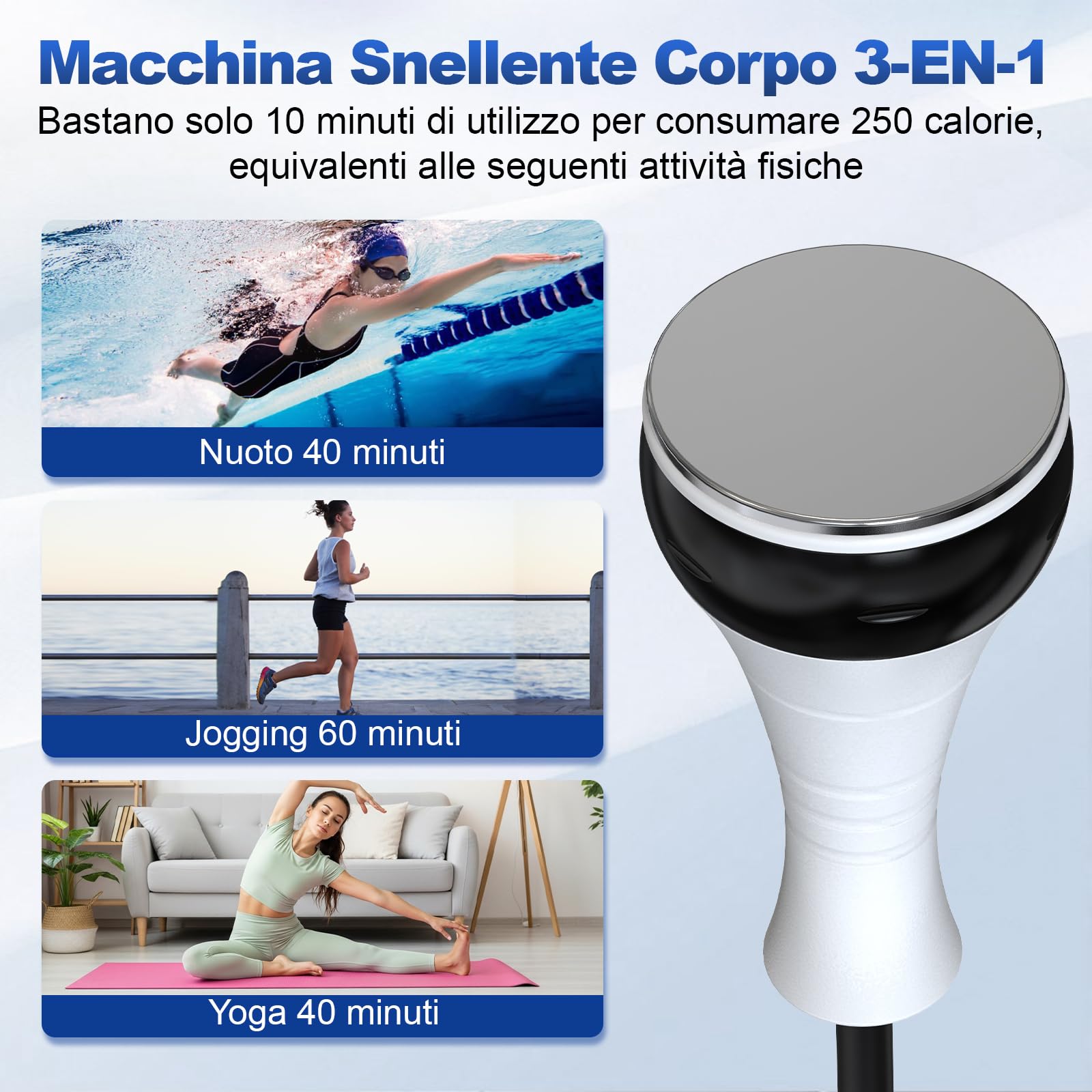 3 IN1 Radiofrequenza Viso e Corpo, 40k Massaggiatore Professionale Radiofrequenza Corpo Rassodanti e Tonificanti per il Viso Massaggiatore Vacuum