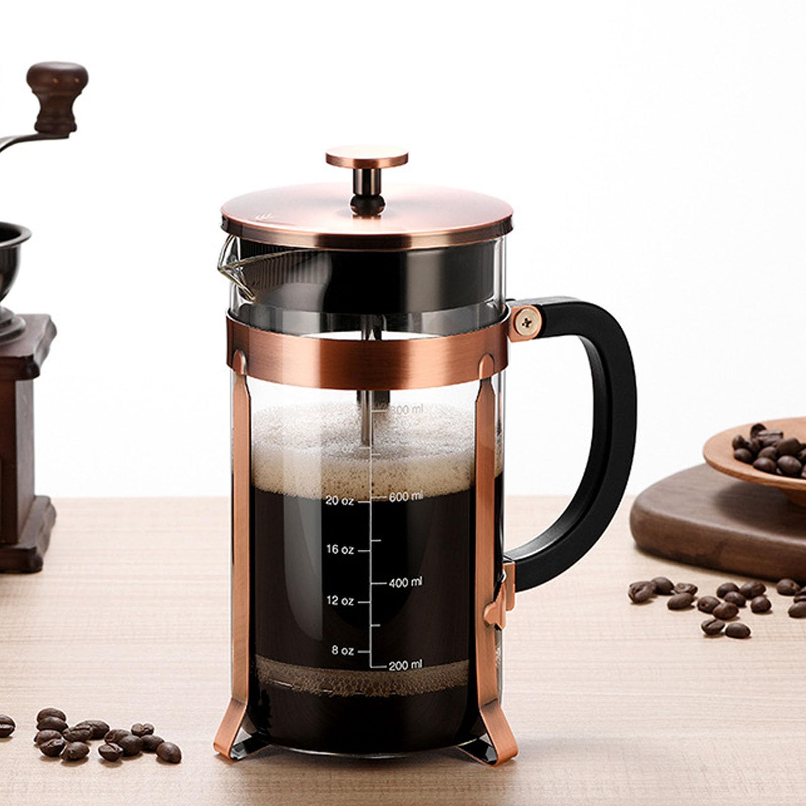 Cafetière à Presse Française en Verre Borosilicate Durable 1000ML pour le café et le thé à la Maison