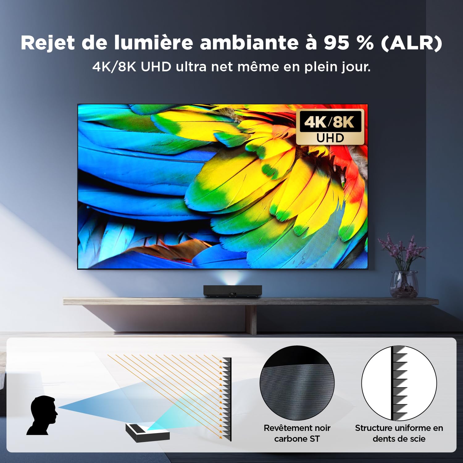 Écran Projecteur ALR CLR Cadre Fixe UST 100 Pouces