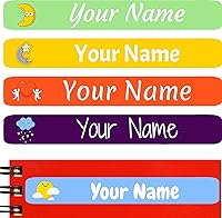 Vista 16 de 100 etiquetas de nombre personalizadas para niños, suministros escolares, calcomanías de nombre personalizadas para niños, impermeables