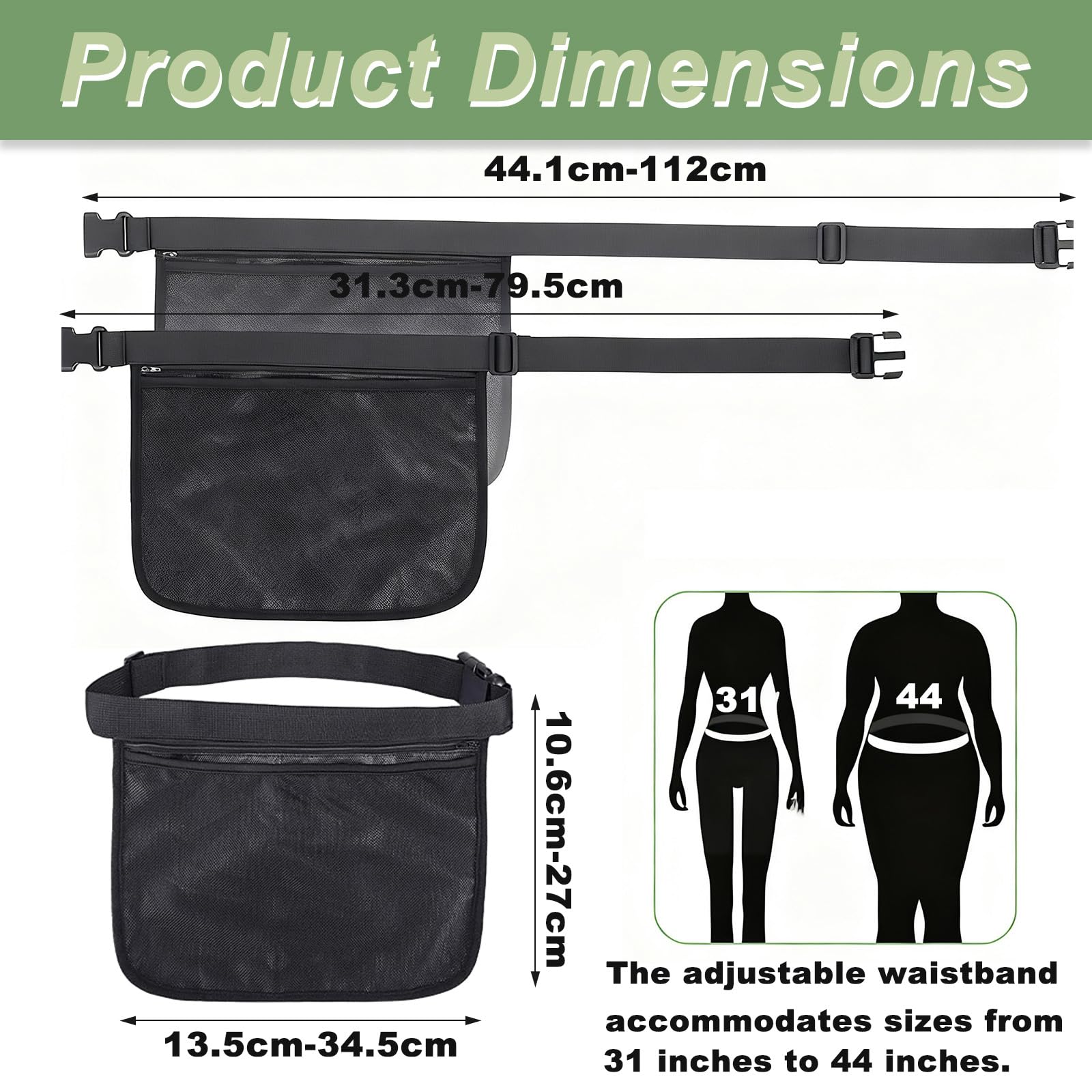 Portapalle da Tennis Regolabile e Borsa per Pickleball, Marsupio in Mesh, Porta Palle con Tasca, Contiene 8-10 Palle per Tennis, Pickleball, Golf, Nero Leggero e Comfortevole.