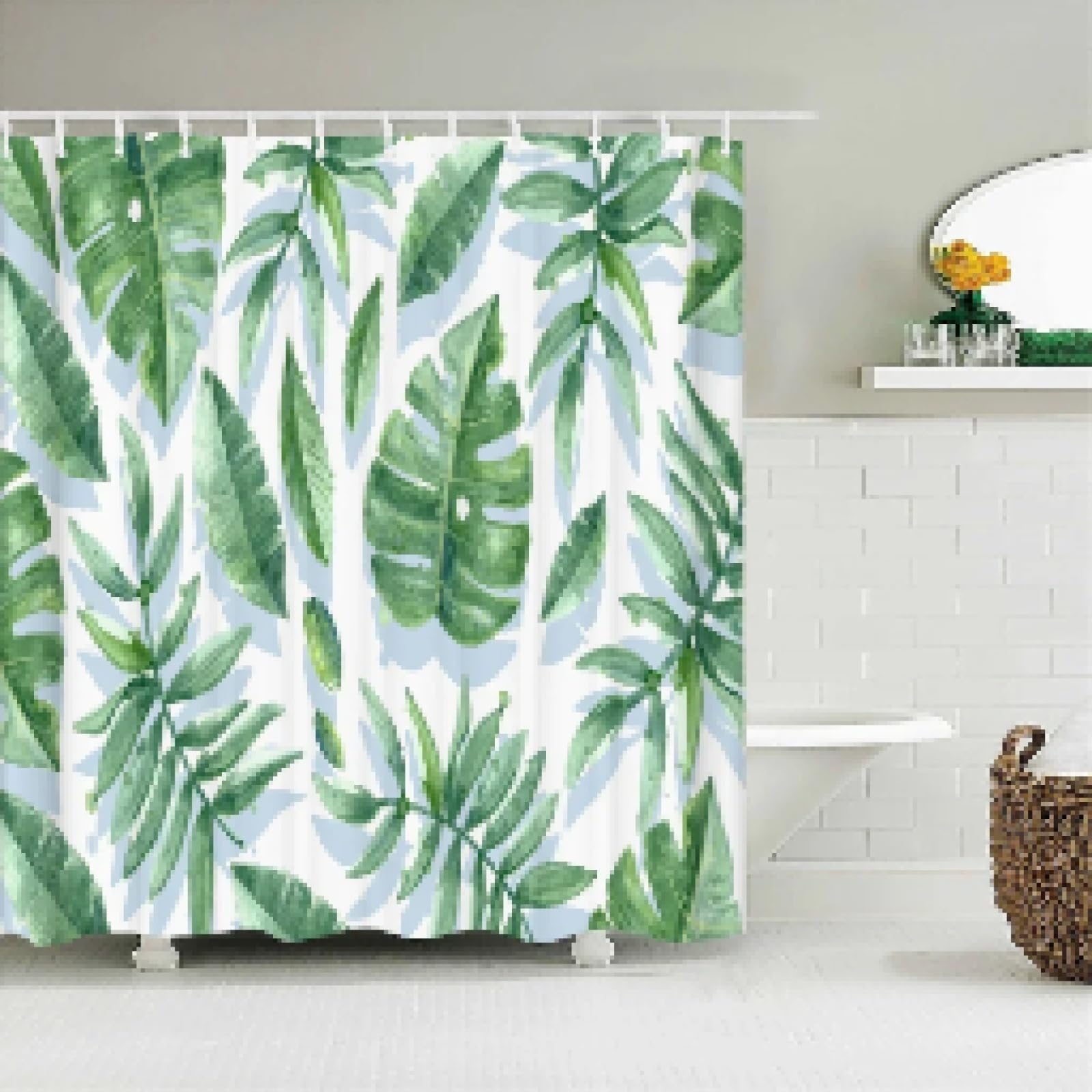 Rideau de douche 135x187 cm pour une ambiance spa et nature chez soi