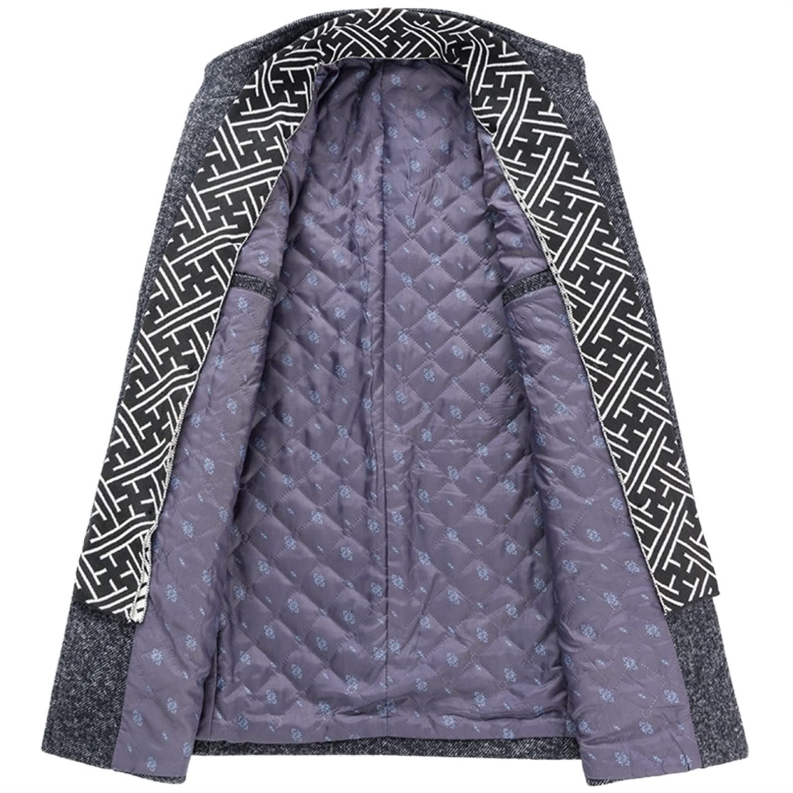 Cappotto da uomo in lana con sciarpe staccabili Colletto monopetto classico Cappotto caldo casual autunno inverno per la protezione dal freddo e dal vento