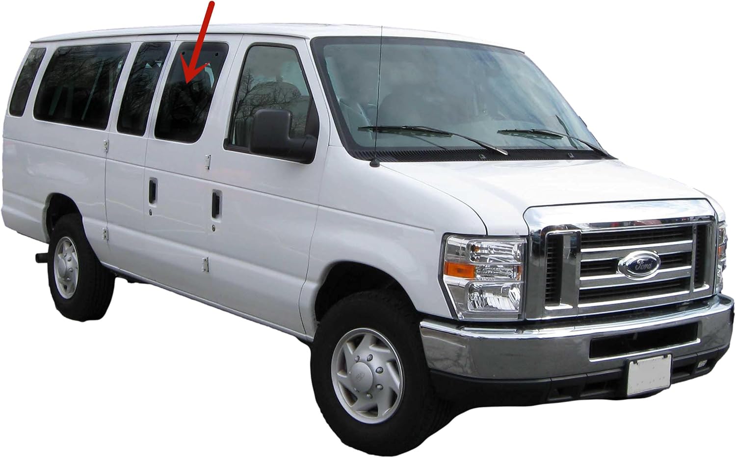 Privacy Movable Passenger Right Side Front Hinged Body Side Door Window Door Glass Compatible with Ford Econoline 1992-2016 Models