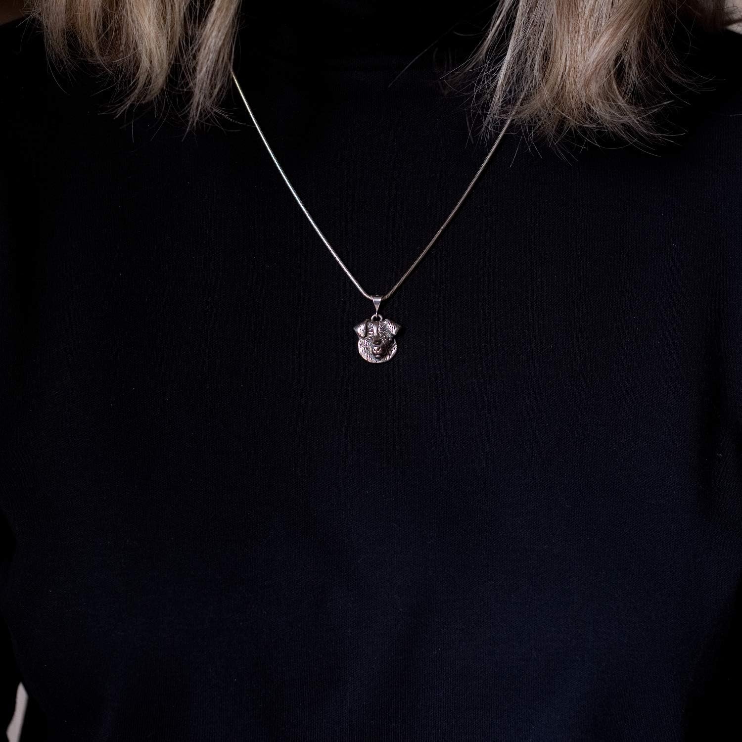 Sterling Silver Australian Shepherd Pendant