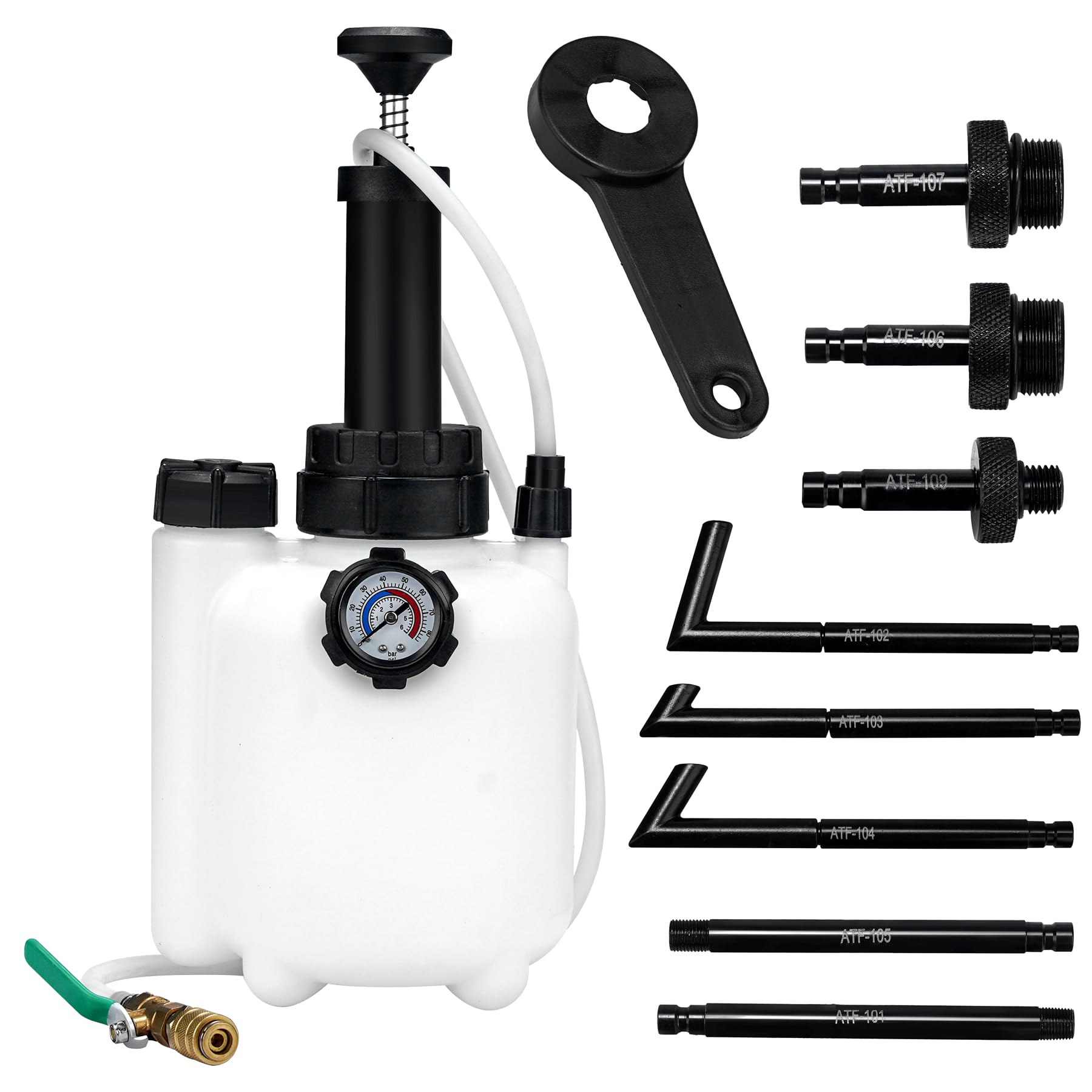 3L Transmission Fluid Pump Transmission Oil Pump Extractor Manual Oil Pump Oil Filling Filler System Tool with 8Pcs Adapters Fluid Transfer Pump