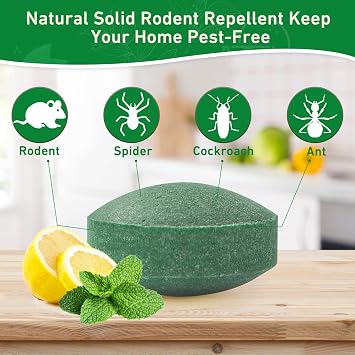 Pest Rodent Repellent, 48 Pack Peppermint Oil Repellent for Mouse Rats Spider Roach Ant Squirrel Pest Control Indoor & Outdoor, Natural Mice Deterrent Replace Trap Poisoning Family & Pet Safe Green