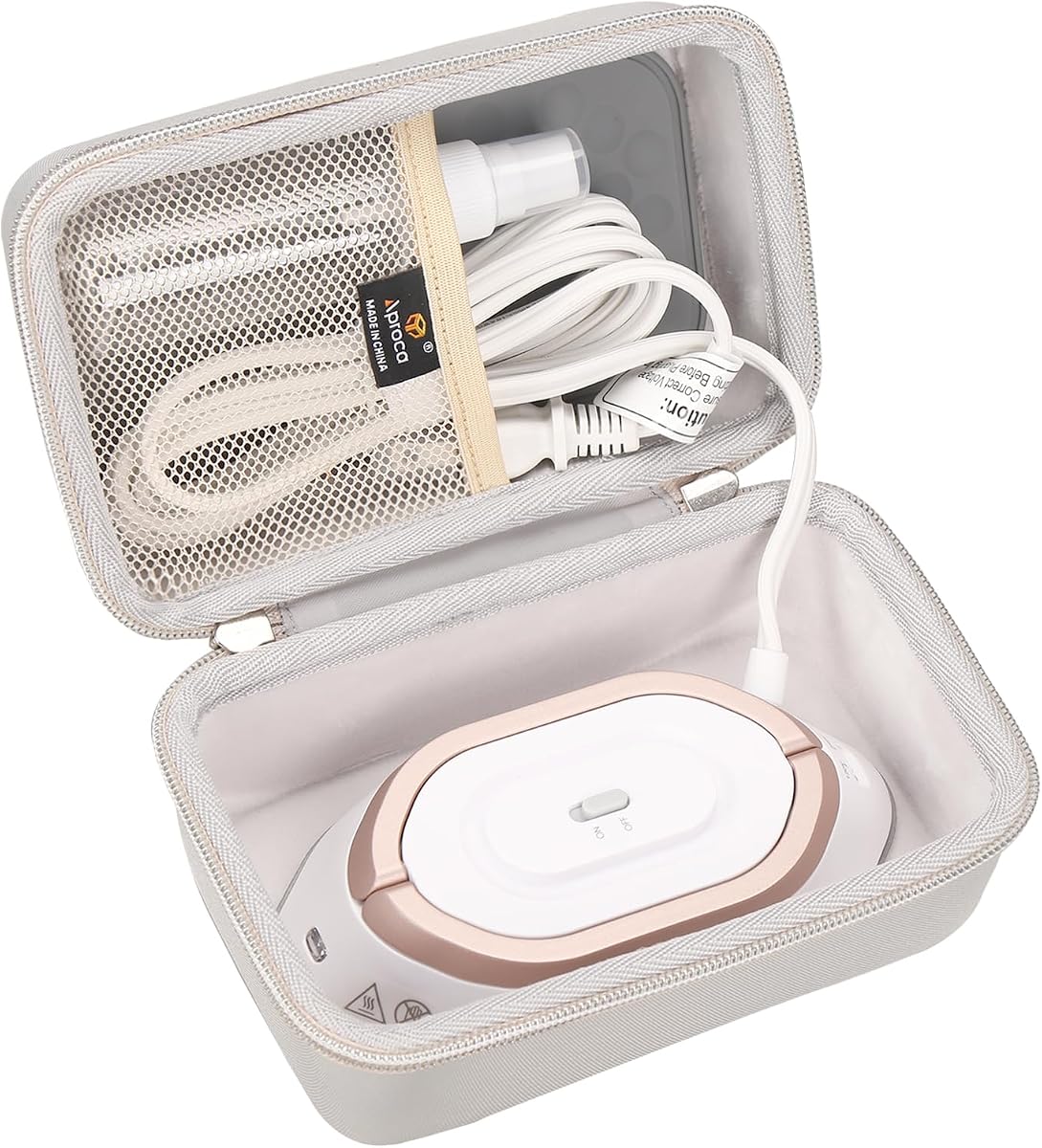 Case Compatible with Newbealer Travel Iron Mini Dry Iron, Portable Storage Bag for Accessories - Grey (Case Only)