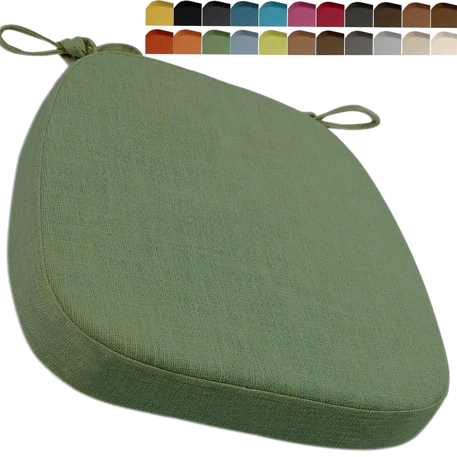 Coussin De Chaise Déhoussable Avec Sangles - Tissu Coton-lin - Épaisseur 3/5/8 Cm - Tailles 40x38cm à 43x42cm - Antidérapant Intérieur/extérieur