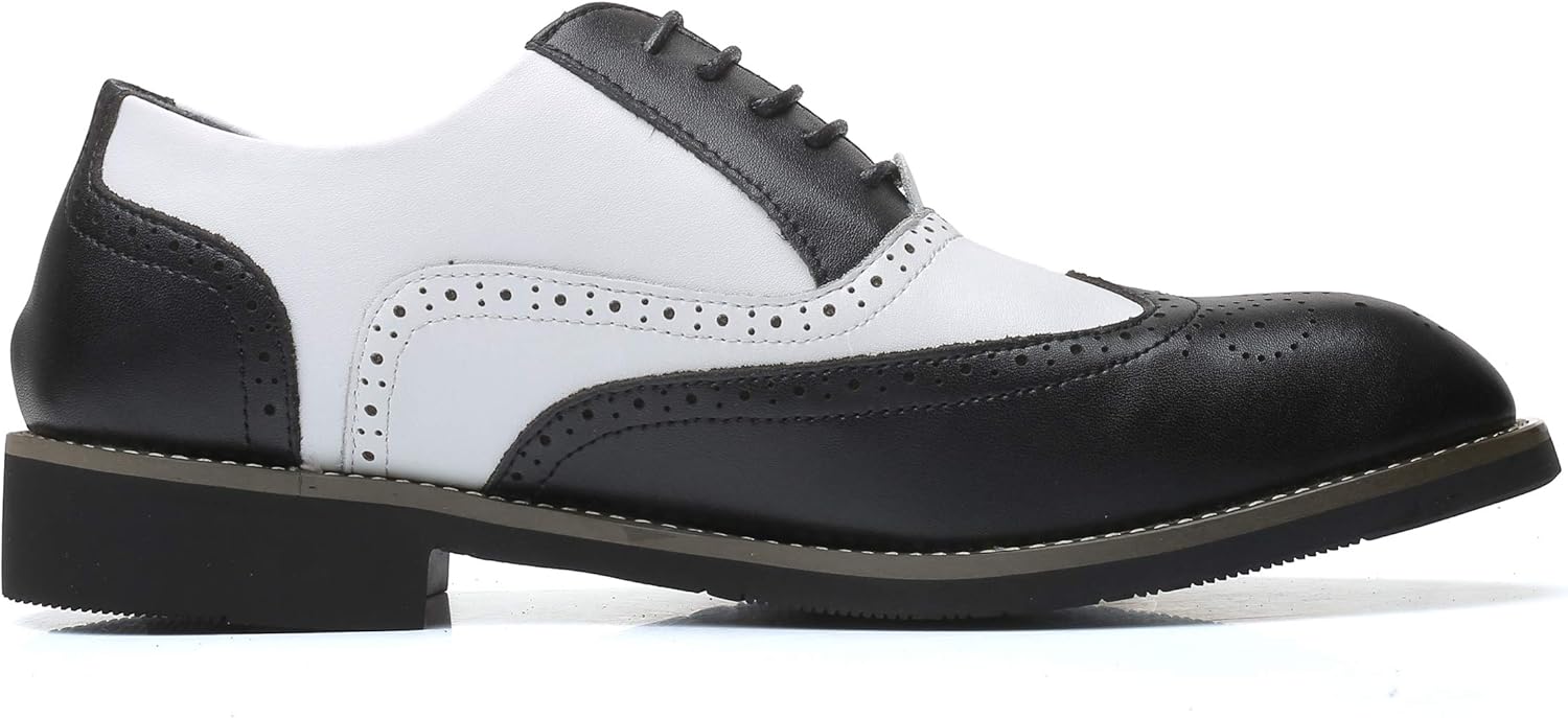 Santimon Mens Lace Up Dress Shoes Modern Formal Business Wingtip Oxfords Spectator Derby Shoe - Image 3