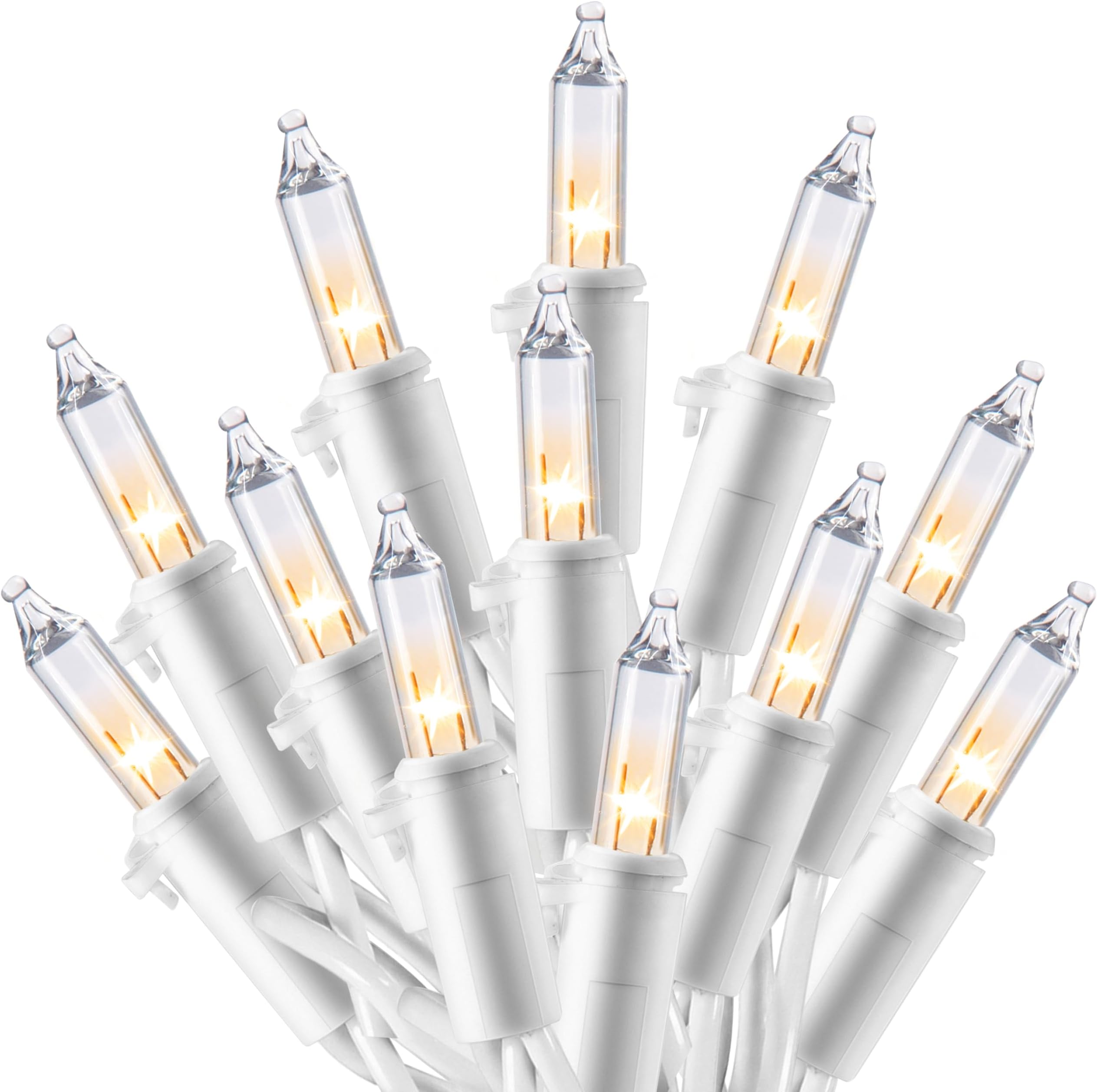 Joiedomi Christmas String Lights Indoor,100 Count Mini Warm Fairy Light Outdoor,21.4 FT Decor for Patio Dorm Classroom Bedroom Holiday Wedding Party Garland Birthday Valentines Day,White Wire