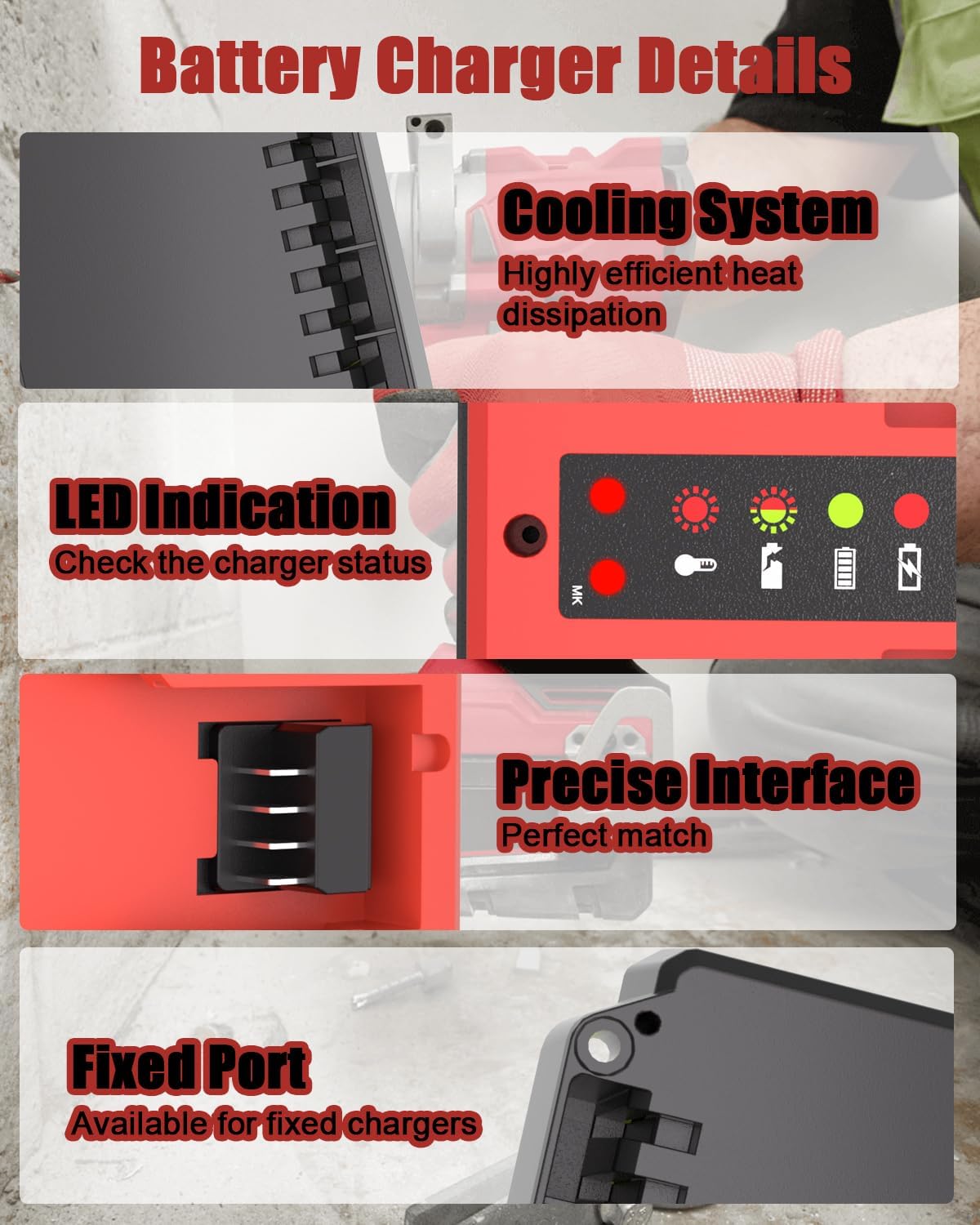 18V Charger Replacement for Milwaukee M18 Battery Charger 48-59-1808 48-59-1812, Dual Ports Charger Station Compatible for Milwaukee 14.4V-18V XC Lithium-ion Battery 48-11-1815 48-11-1820