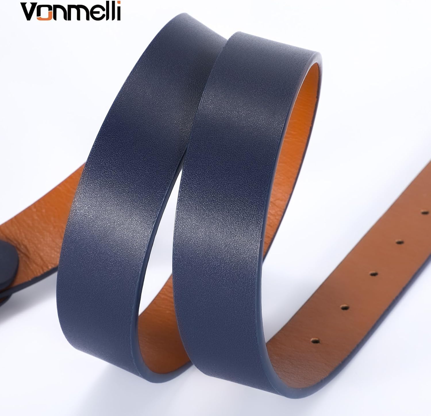 VONMELLI Women's Soft Faux Leather Belt for Jeans Pants Dress Fashion Ladies Waist Belt with Gold/Silvery Buckle - Image 5
