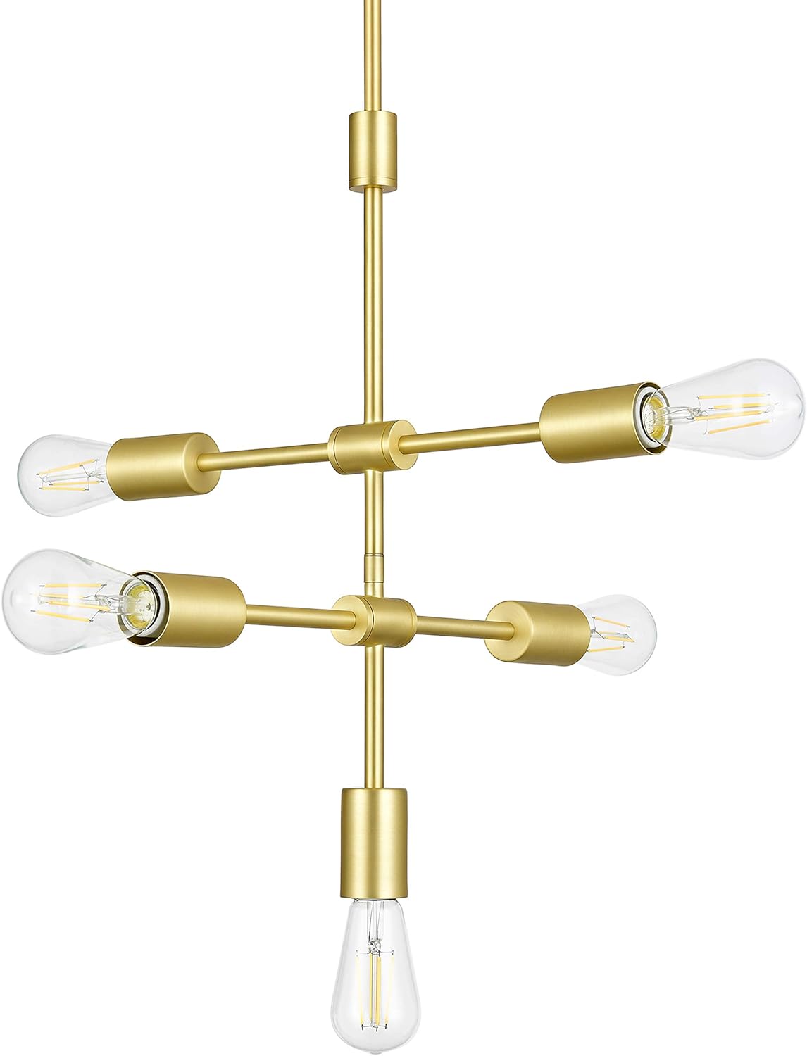 Linea di Liara Marabella Gold Industrial Chandeliers Modern Pendant Lighting Fixtures Ceiling Hanging Pendant Light Sputnik Light Fixture 5 Lights Edison LED Bulbs Included, UL Listed