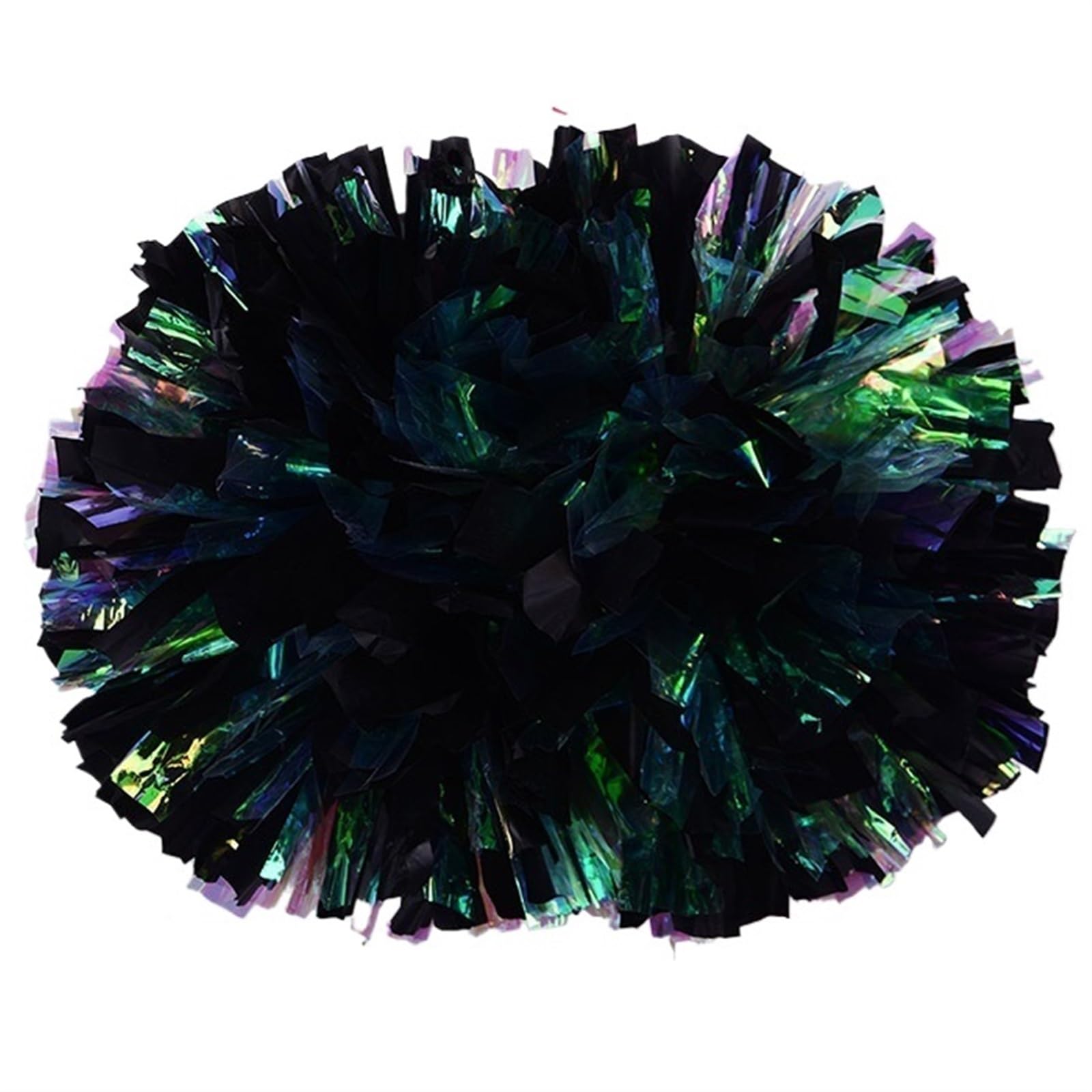 Cheerleader Pom Poms 2pcs Plastic Cheerleader Pom Poms Girl Cheer Refueling Props Cheerleading Baton Handle NonFading Pompoms(Black,35cm)