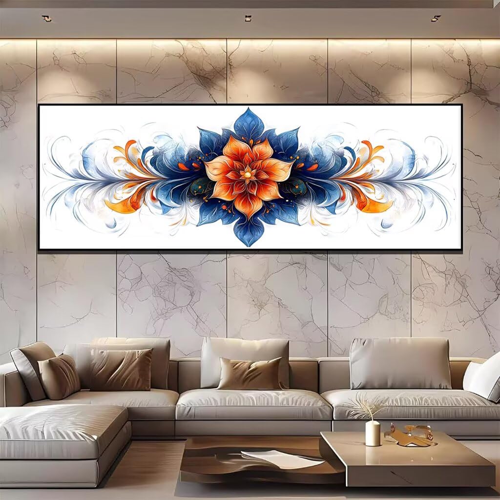 Blume Diamond Painting Groß XXL 130x50cm, Basteln Erwachsene Diamond Painting Set, 5D DIY Mandala Diamant Paintings Bilder Erwachsene, Diamond-painting Set mit Zubehör für Zimmer Deko Geschenke E-88