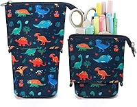Vista 10 de Lindo estuche de pie de lápices para niños, estuche de lápices desplegable, bolsa de maquillaje, regalo de Navidad, estuche de lápices de lona