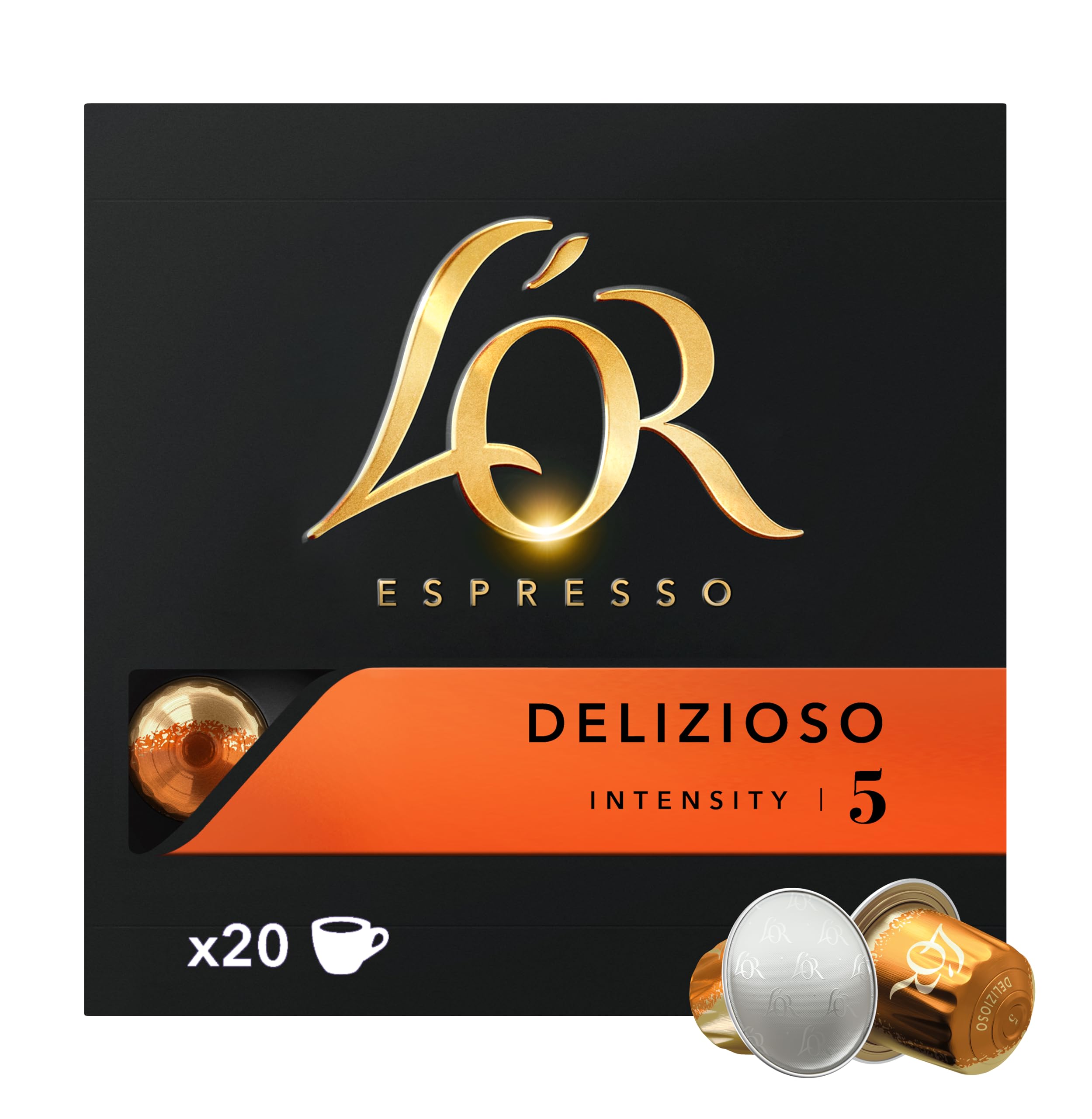 L'OR Espresso Cápsulas de Café Delizioso | Intensidad 5 | 200 Cápsulas Compatibles Nespresso