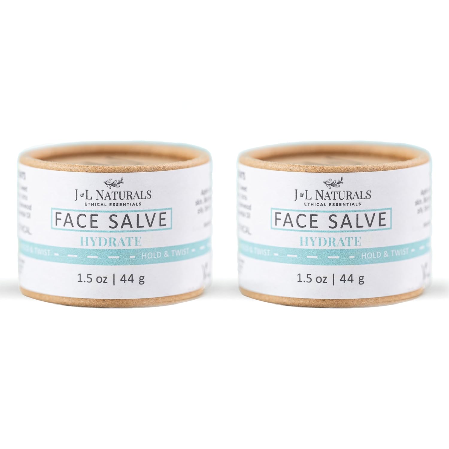 J&L Naturals Hydrating Face Salve Dry Skin Face Moisturizer | Organic Ingredients, 100% Natural, Eco-Friendly | Cruelty Free, Vegan, Paraben Free (2-Pack)