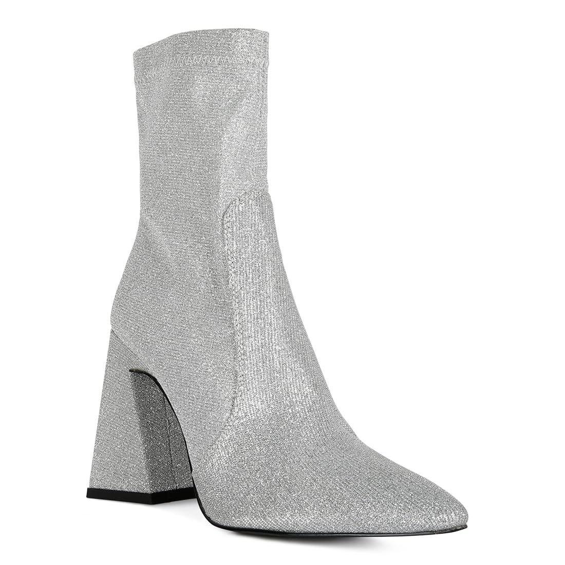 Hustlers Shimmer Block Heeled Ankle Boots-image-40