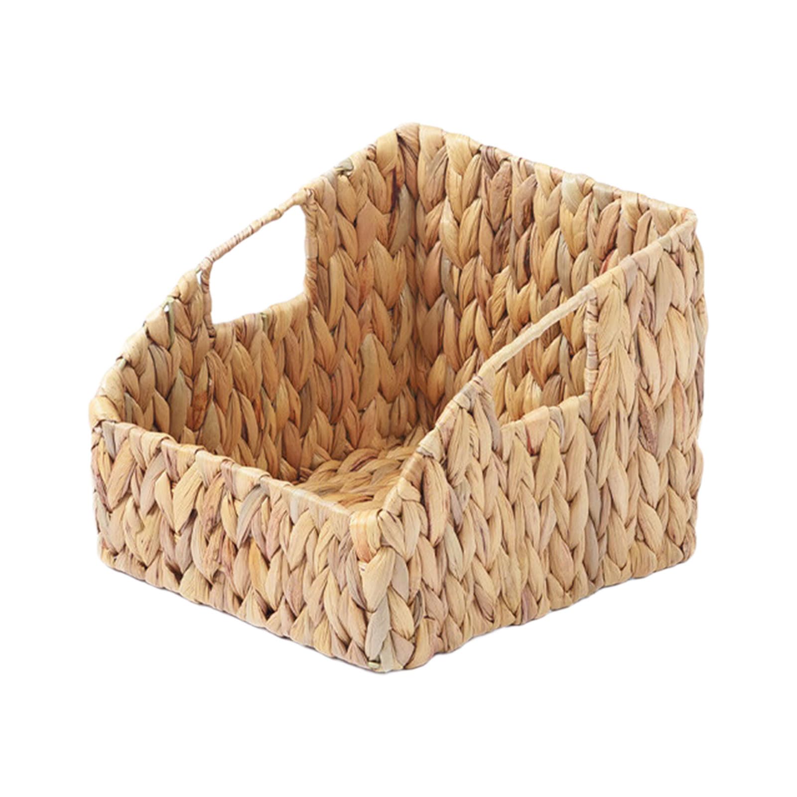 Bucolic Hyacinth Grass Storage Solution Weaving Storage Bin for Organized Kitchen Pantries and Coffee Table Arrangement Thin Container