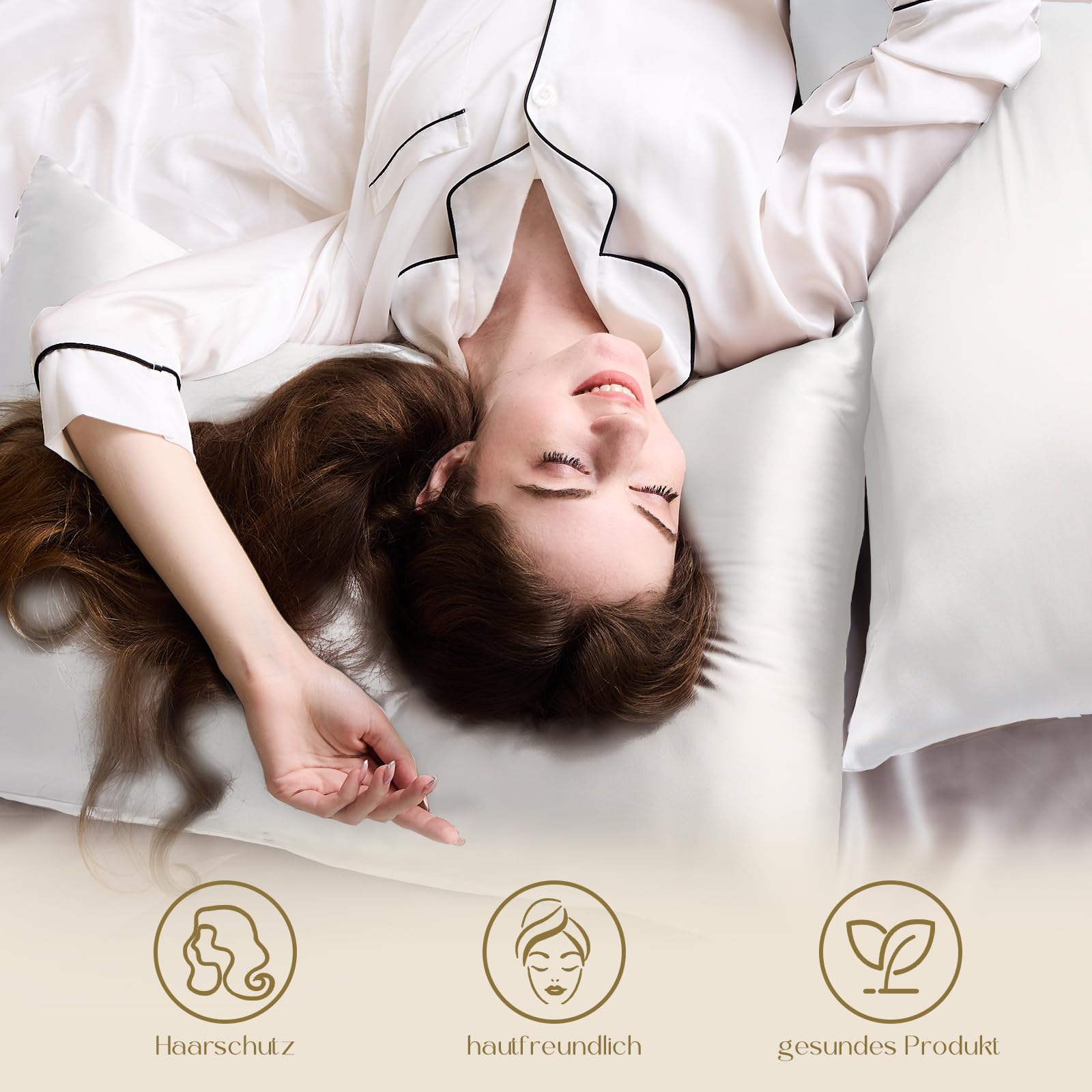 ZIMASILK 100% Mulberry Silk Pillowcase for Hair and Skin,Both Sides 19 Momme Silk, 1pc (40x80 cm, White), 40 x 80 cm - Image 4
