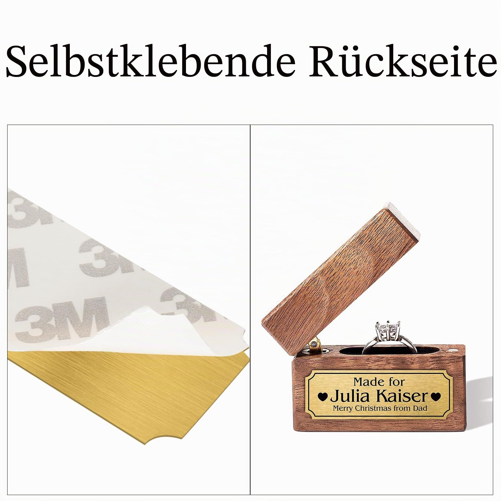 Namensschild aus massivem Messing, Vintage-Stil, blanko, Messing, personalisierbar, blanko, 7,6 cm B x 2,5 cm H, Bilderrahmen, Namensschild, personalisierbar, graviert, Gedenktafel mit Kleber (30