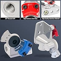 Vista 6 de KOOTANS Gladhands en ángulo de 37 grados, 1 par de aluminio fundido a presión, kit de apretón de manos, manguera de aire, conector de acoplamiento