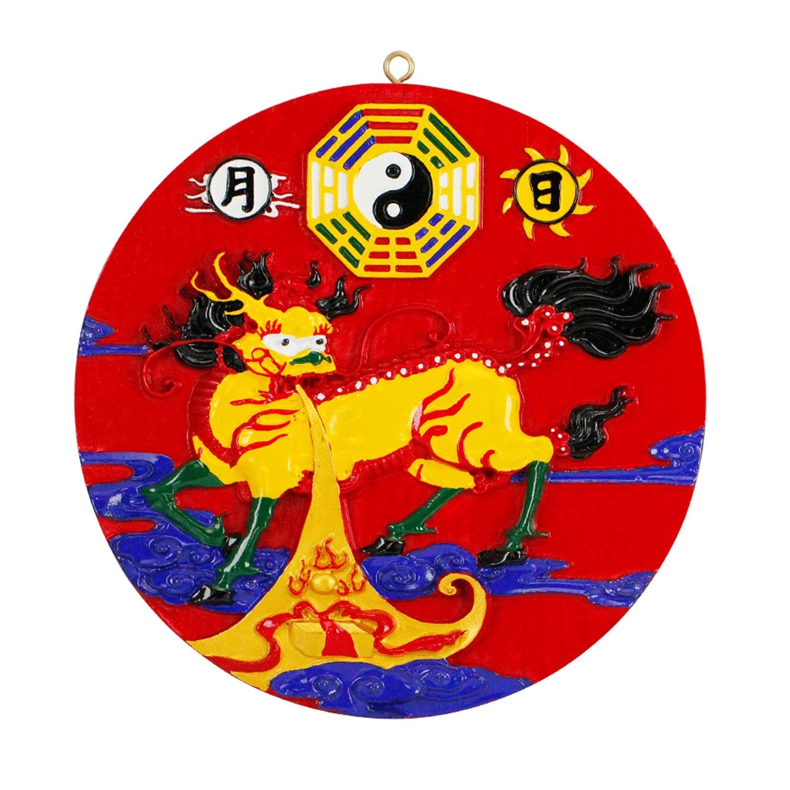 HDBCYUAZ Painted Bagua Mirror, Traditional Chinese Feng Shui for Home Decoration Business Ornament