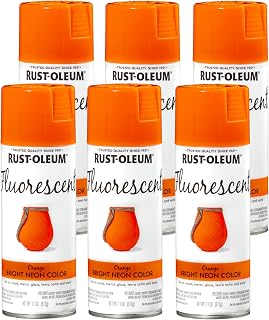 342568 Specialty Fluorescent Spray Paint, 11 oz, Orange, 6 Pack