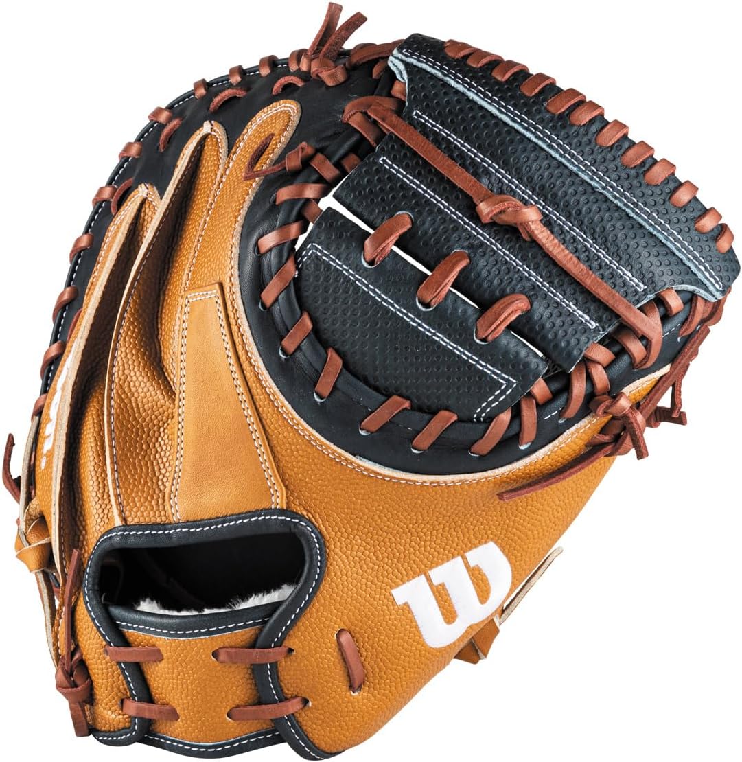Wilson WBW103837 Baseball Grab Mitt AW General Use W/H Catchers CM33 Navy/S Tan Left Throw Navy/Tan/WBW103837