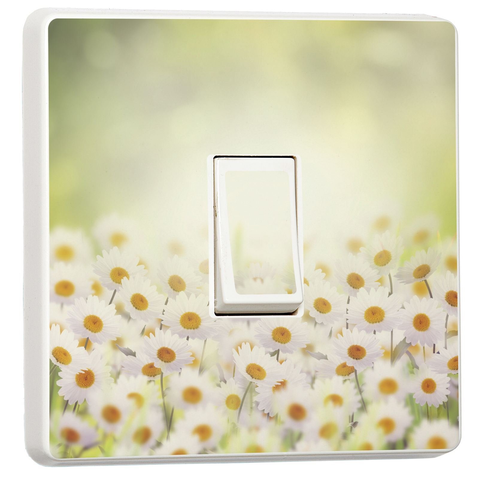 Stika.co Light Pack Of 2 Beautiful Daisies Design - Single Switch Cover Skin Sticker - Home Decor Improvements