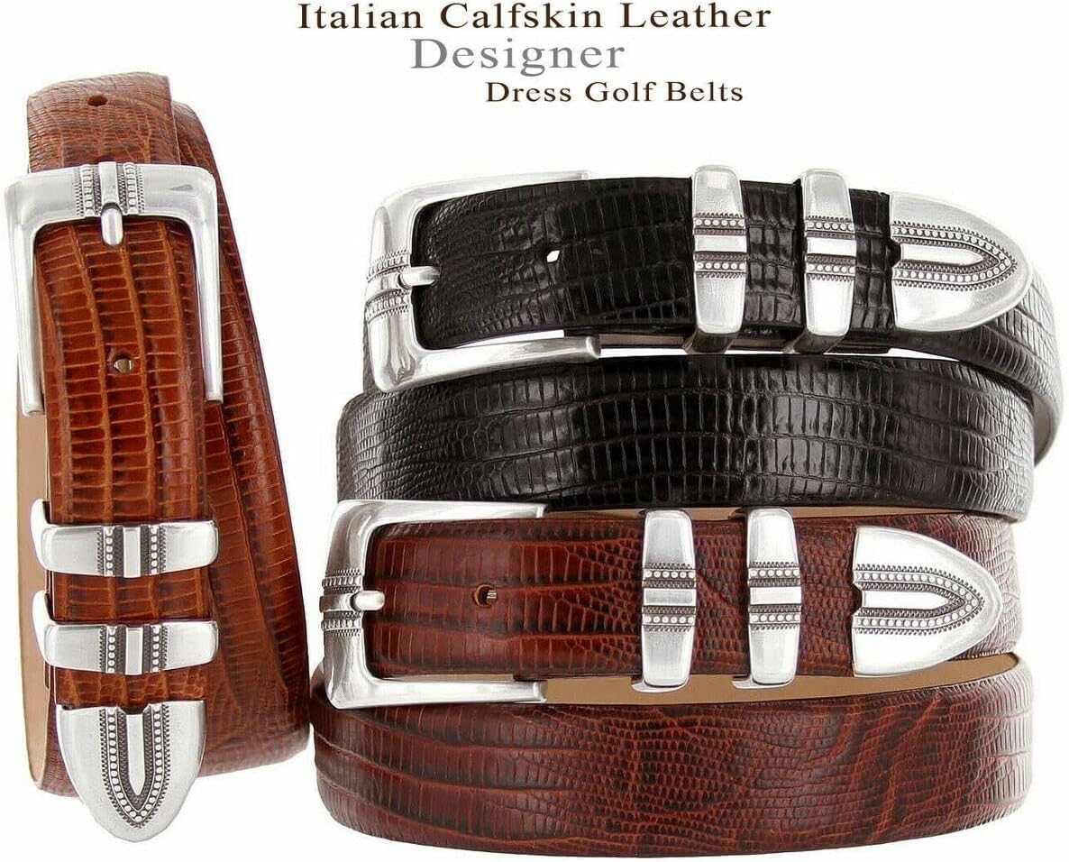 BS8216 Genuine Full-Grain Cowhide Leather Designer Golf Dress Belt 1-1/8"(30mm) Wide - Image 2