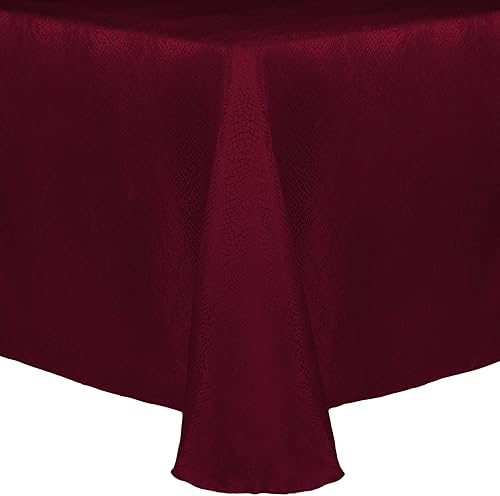 ULTIMATE TEXTILE Modern Damask Kenya - Mantel ovalado (70 x 144 pulgadas), color rojo burdeos