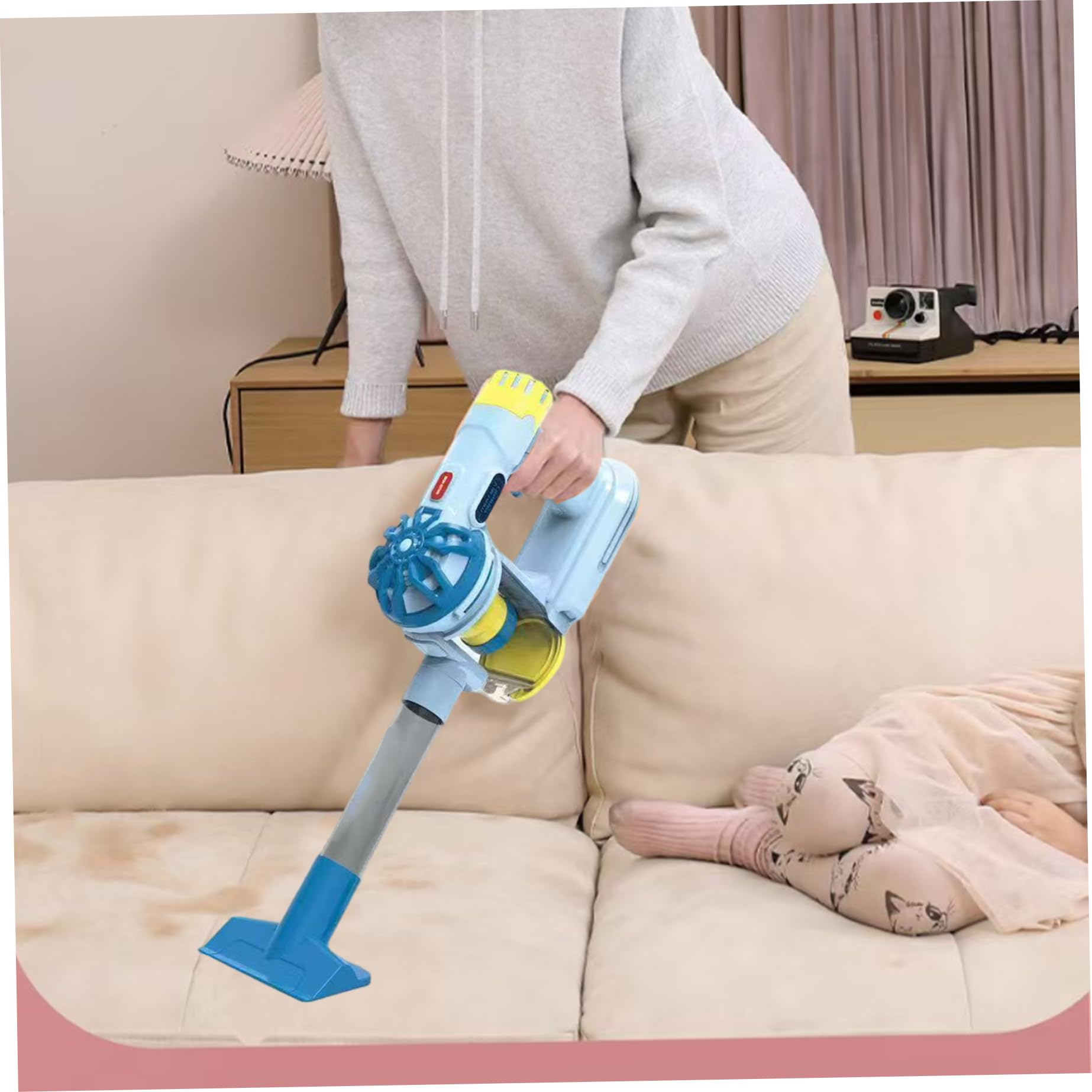 Aspirapolvere per Bambini Che Funziona Davvero, aspirapolvere Giocattolo Sicuro e Realistico, Staccabile, con Effetti sonori e aspirazione funzionante, Set di Pulizia interattivo per Bambini dai
