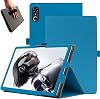 Case for REDMAGIC Astra Gaming TabletRedMagic Tablet 3 Pro 9.06 inch, Full Coverage Soft PU Leather Folding Stand Folio Shockproof Protective Cover with Pencil Holder and Wrist Strap, Blue
