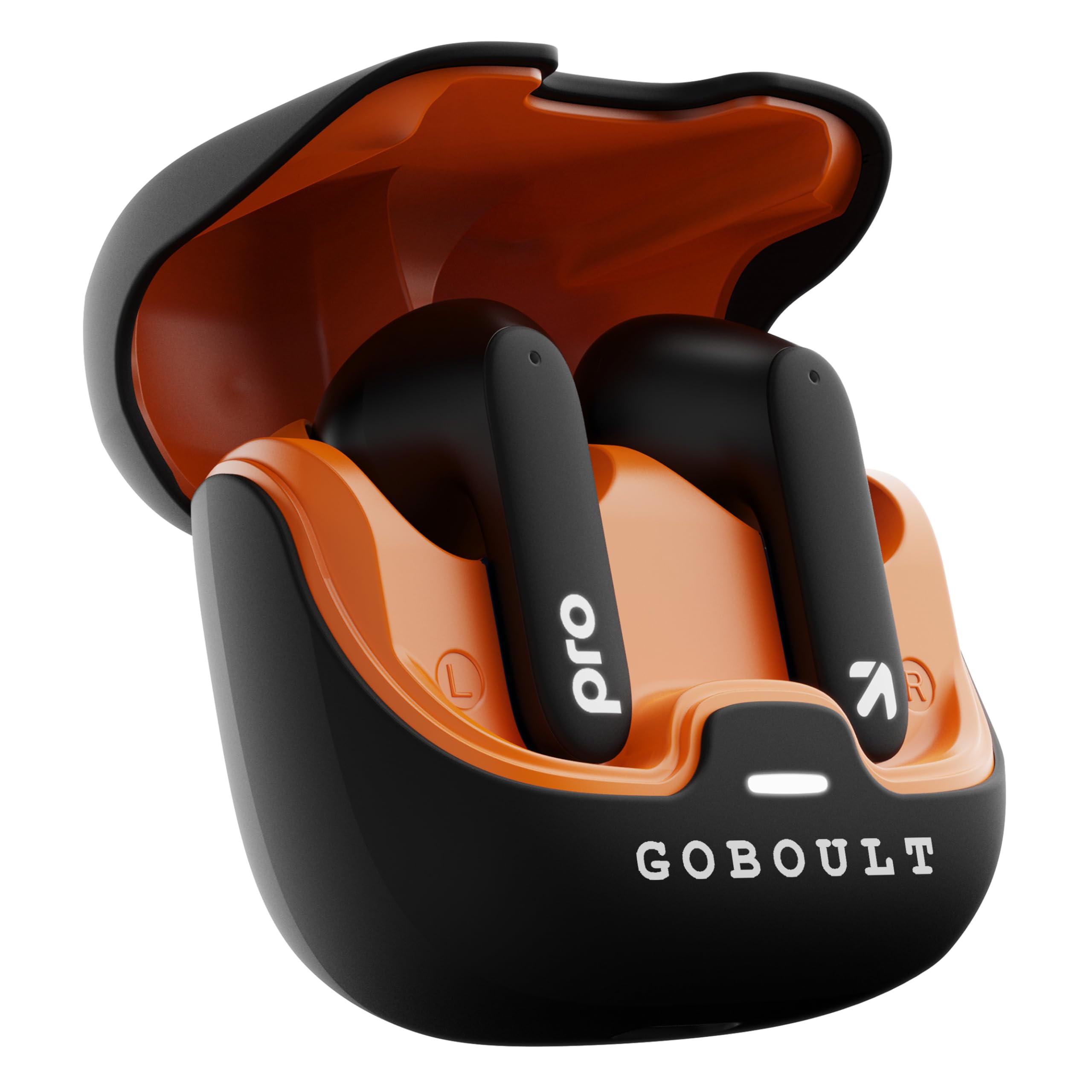GOBOULT Z40 Pro with 100H Playtime, Zen Quad Mic ENC, 45ms Low Latency Gaming, Premium Rubber Grip Case, 13mm Bass Drivers, Bluetooth 5.3, Made in India TWS Truly Wireless in Ear Earbuds (Midnight)