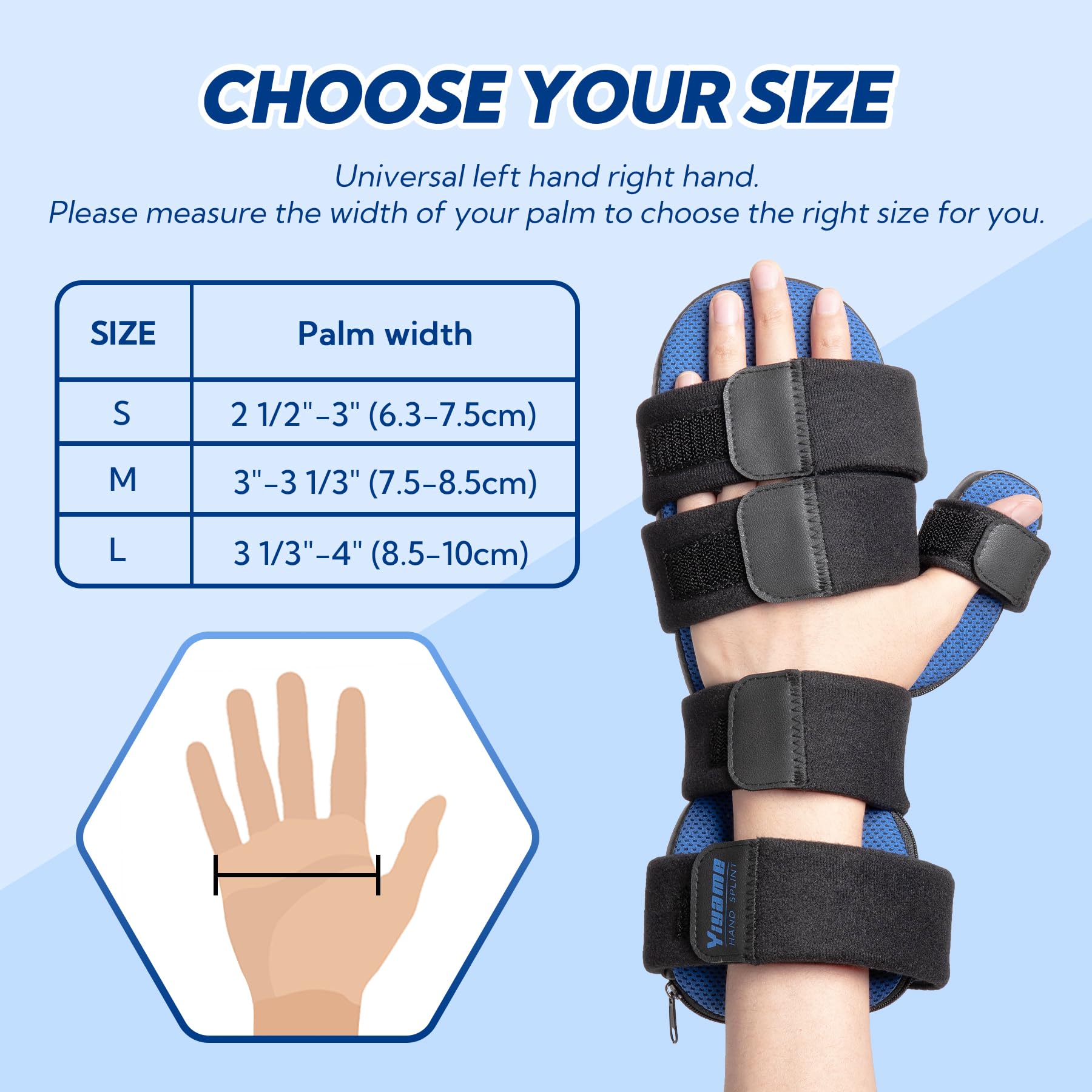 Férula De Mano Con Soporte Para Dedos, Enderezador De Muñeca Y Dedos Para Aliviar La Rigidez, Ajustable Para Mano Izquierda O Derecha, Talla M