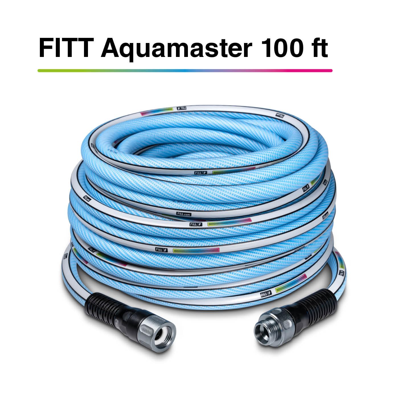 FITT Quantum - Carrete de manguera de metal duradero y móvil para montaje en suelo o pared, con manguera de agua NTS duradera, a prueba de torceduras y ultra flexible de 100 pies x 5/8 pulgadas