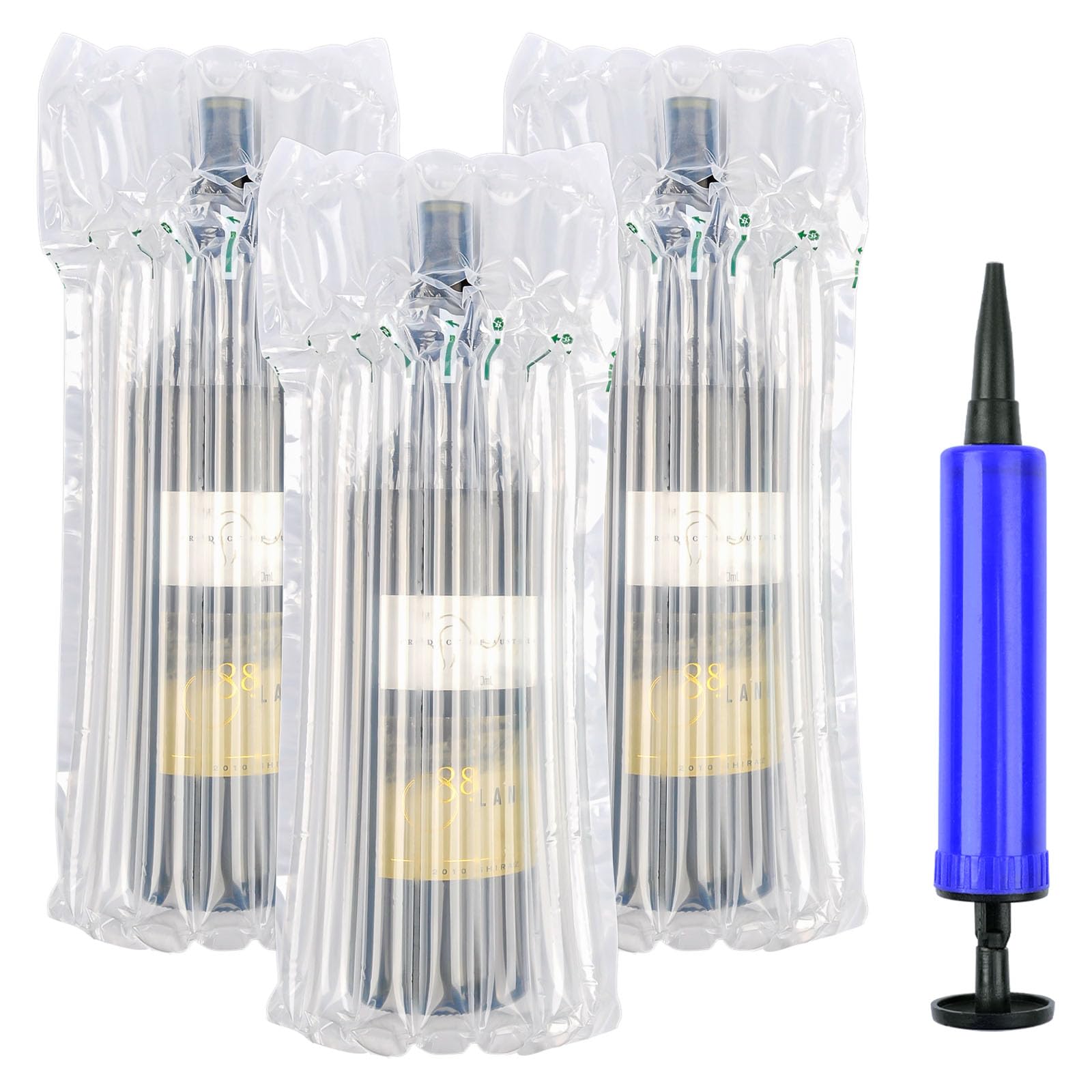 GIEMSON Wine Bottle Protector Travel Bags, 100 Packs Inflatable Air Column Packaging Bubble Cushion Wrap for Suitcase Luggage Airplane, Safety