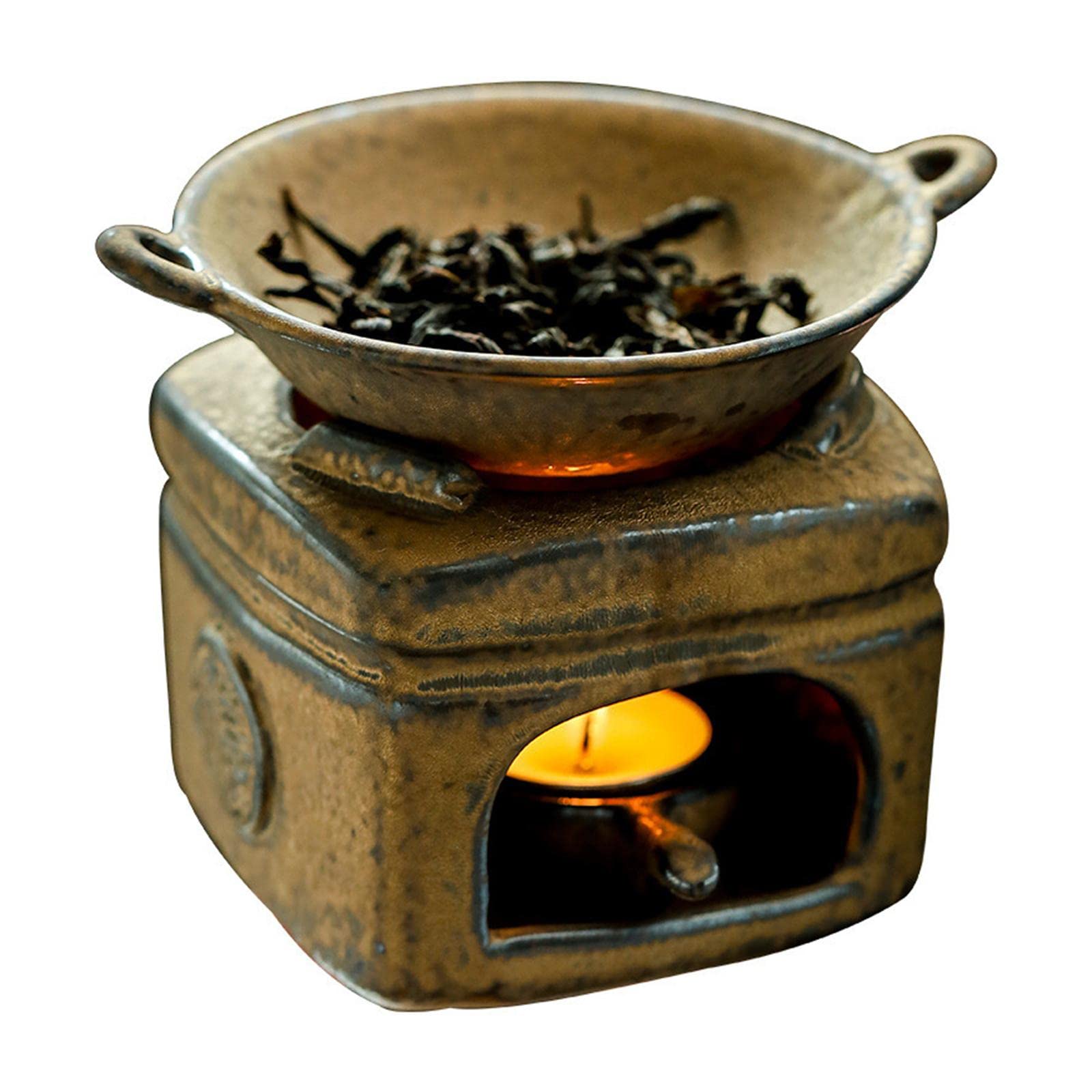 Milageto Diffusore di Olio Essenziale di Cera per Bruciatore di Aromi in Ceramica, Set di Caratteri