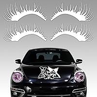 Vista 15 de x xotic tech Pestañas de coche de 18 x 8 pulgadas para faros de coche, luces antiniebla, calcomanías, insignias, divertidas y bonitas, calcomanías