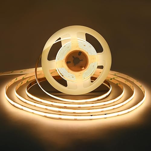 Miniatura 16 de Tira de luces LED COB con certificación UL, luces LED DC de 24 V, tiras de LED súper brillantes y flexibles, 16.4 pies, 4000 K, blanco natural, CRI