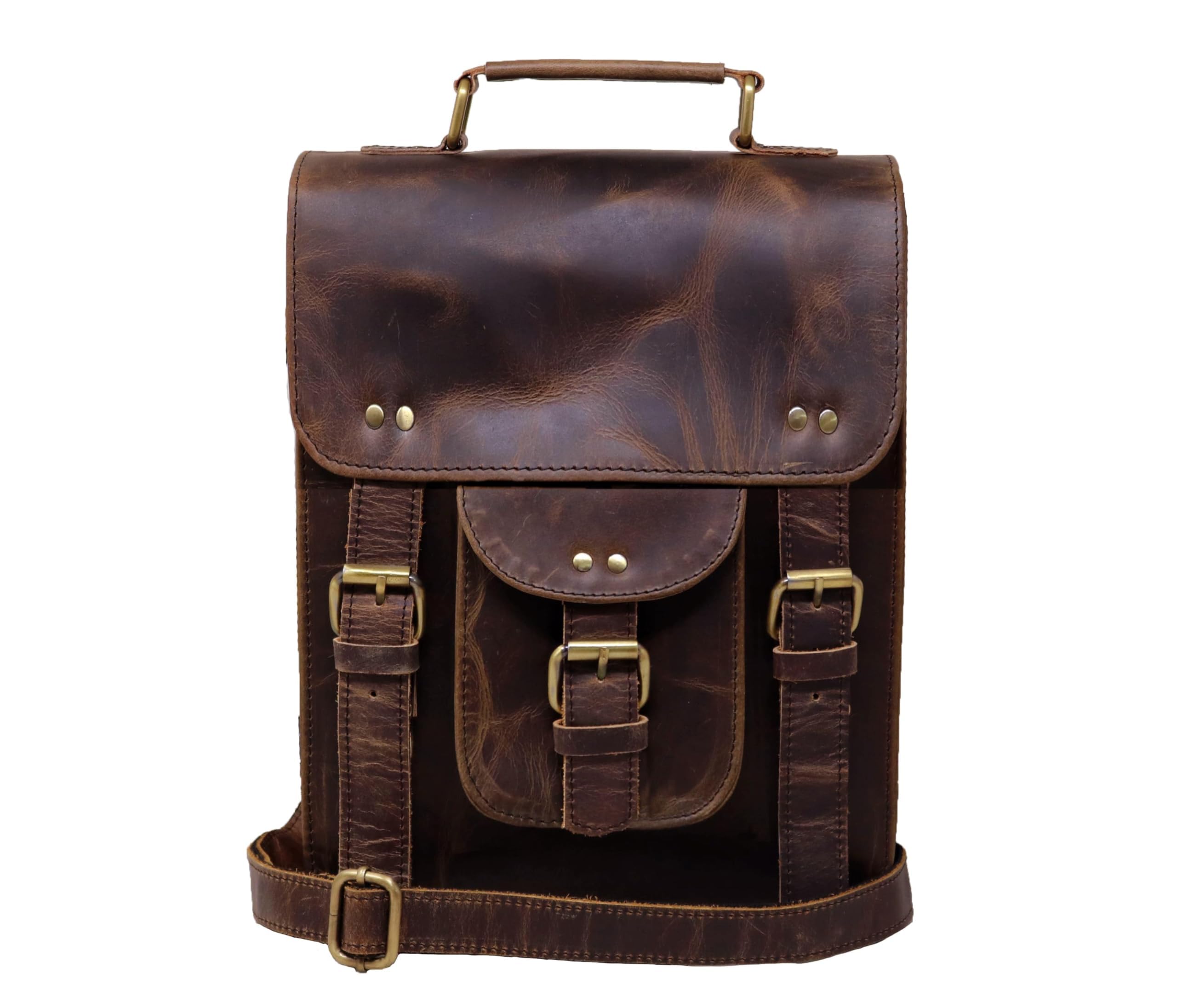 jaald Genuine Leather Messenger Bag Vintage Laptop Crossbody Bag Satchel Man Purse Shoulder Bag for man woman office