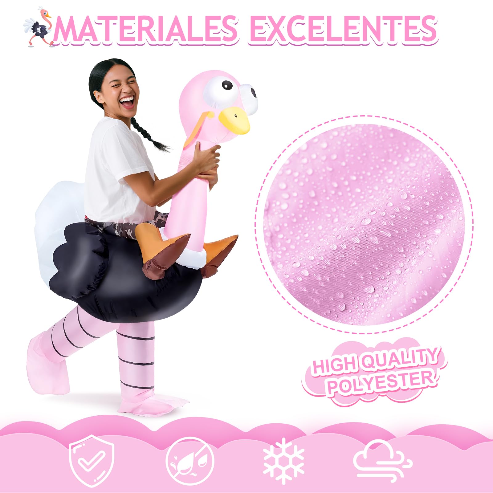 MIAOKE Inflatable Costume, Halloween Costumes Adult Inflatable for Men Women Blow up Funny Fancy Dress (Ostrich) - Image 3