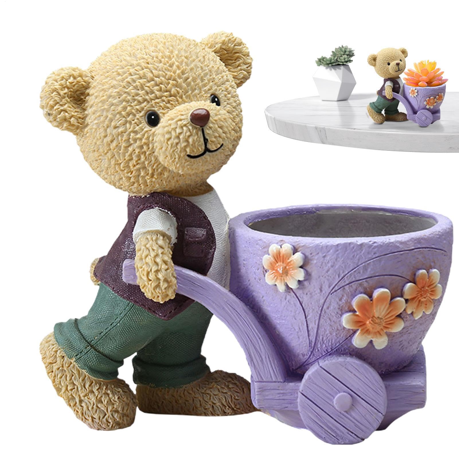Planteur succulent ours brun pour décoration de bureau et plantes de salon