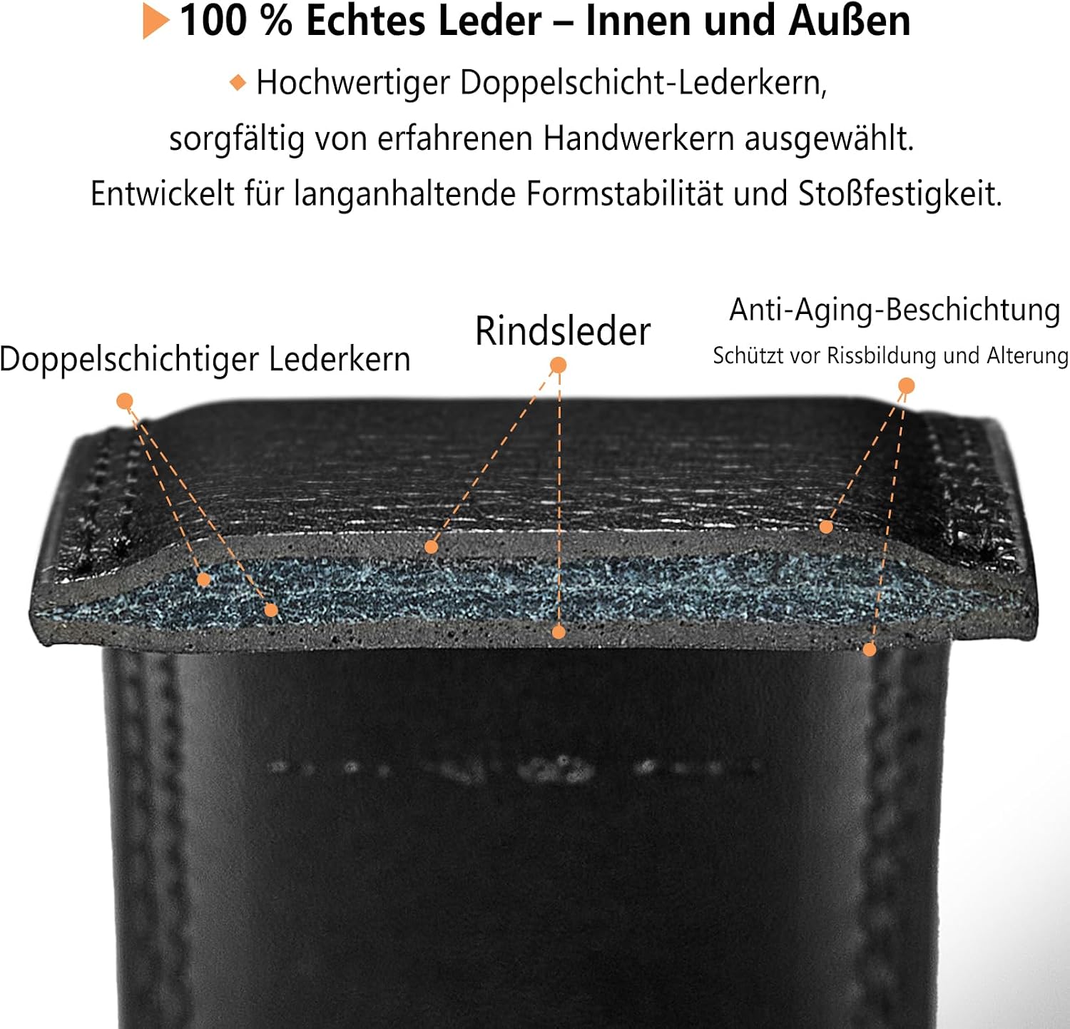 LionVII Men's Belt with Automatic Ratchet - 3.5 cm Adjustable Belt Made of Genuine Leather for Leisure & Business, Can be Cut to Size for 75-125 cm (30-49 Inches) Waist image 5