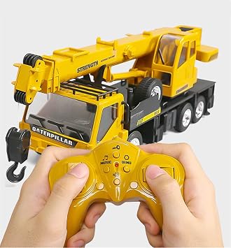 RC Excavator Construction Tractor Remote Control Excavator 8 Channel 2.4G Construction Vehicle Excavator Electronics Hobby Toy for Kids Yellow