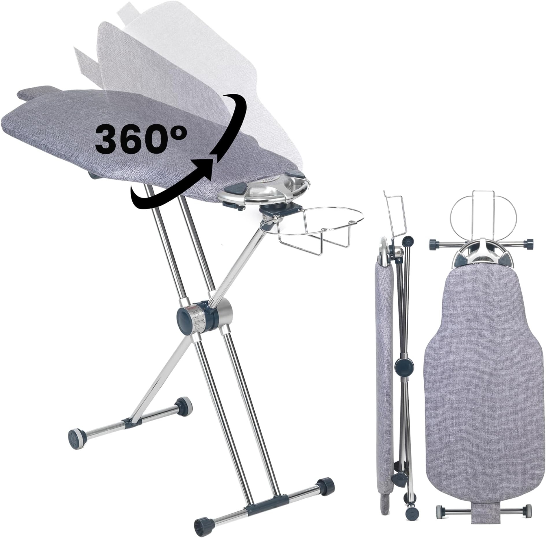 Degree Roto-Flip EZ71 Ultra Ironing Board - Double Sided Torso Shaped Ironing Board with 8 Levels Adjustable Height, Swivel Iron Stand and Double Garment Clip