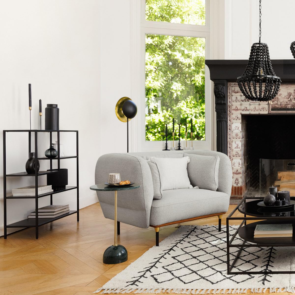 ATMOSPHERA CREATEUR D'INTERIEUR - Scaffale gota in metallo nero 75x100cm